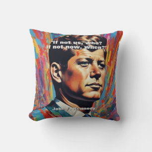 Almofada John F. Kennedy Cita Inspiração Motivacional