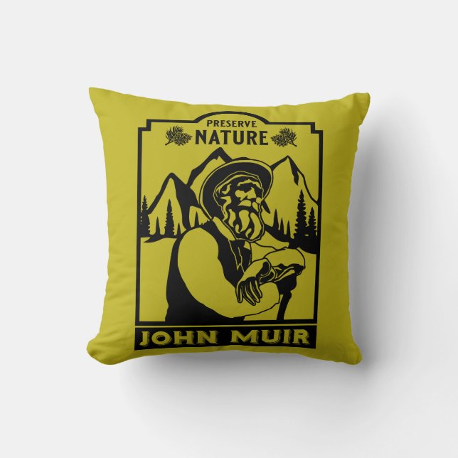 Almofada John Muir Conservador Americano (Frente)