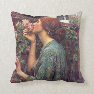 Almofada John W. Waterhouse Pre-Raphaelite Rosa Travesseiro