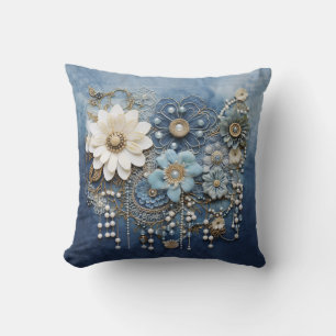 Almofada Joias de fantasia em Bue Denim