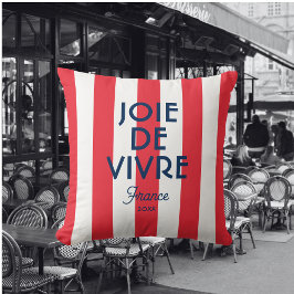 Almofada Joie De Vivre França Red Cabana Stripe Francês