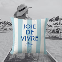Joie De Vivre Nice Blue Cabana Stripe Francês