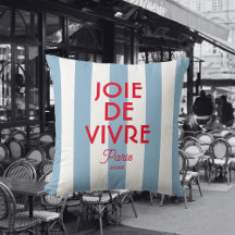 Joie De Vivre Paris Blue Cabana Stripe Francês