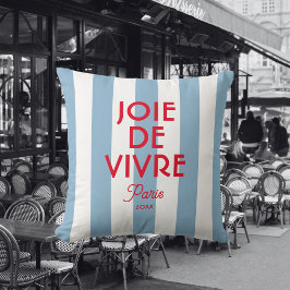 Almofada Joie De Vivre Paris Blue Cabana Stripe Francês