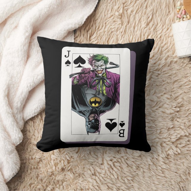 Almofada Joker and Batman Spade Playing Card Illustration (Cobertor)