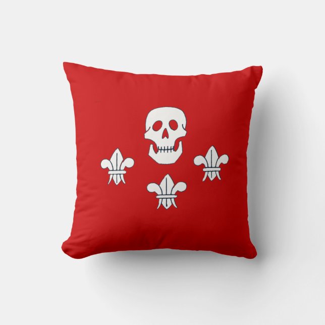 ALMOFADA JOLLY ROGER SKULL E FLEUR DE LISE FLAG, (Frente)
