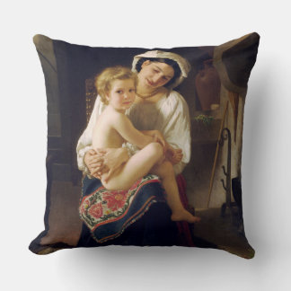 Almofada Jovem Mãe Olhando Para A Criança