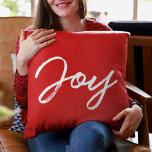 Almofada Joy moderna fonte branca<br><div class="desc">Uma tipografia moderna e na moda para esta coleção personalizável de itens de feriado.</div>