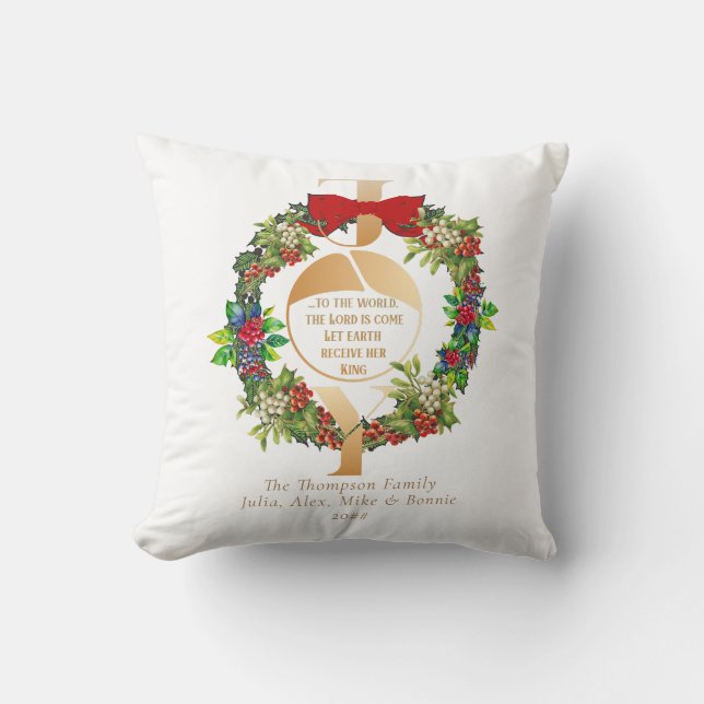 Almofada Joy To The World Cote Elegante Fúria De Natal (Frente)