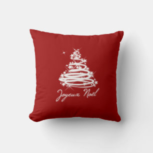 Almofada Joyeux Noël com árvore de Natal