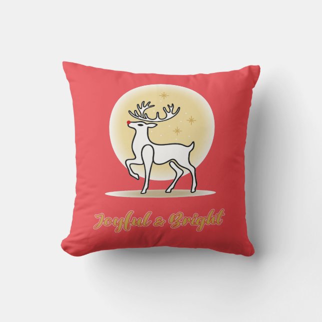 Almofada Joyful & Bright Christmas Reindeer (Frente)