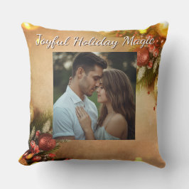 Almofada Joyful Holiday Magic Pillow Christmas Throw 
