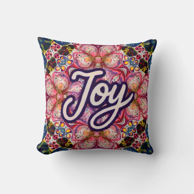 Almofada Joyful Kaleidoscope Floral Art Pillow (Frente)