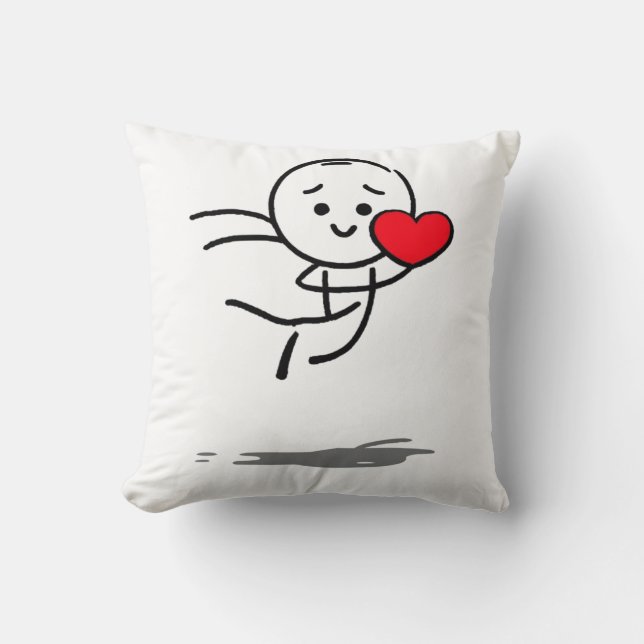 Almofada Joyful Love Stickman Heart Leap Graphic Tee (Frente)