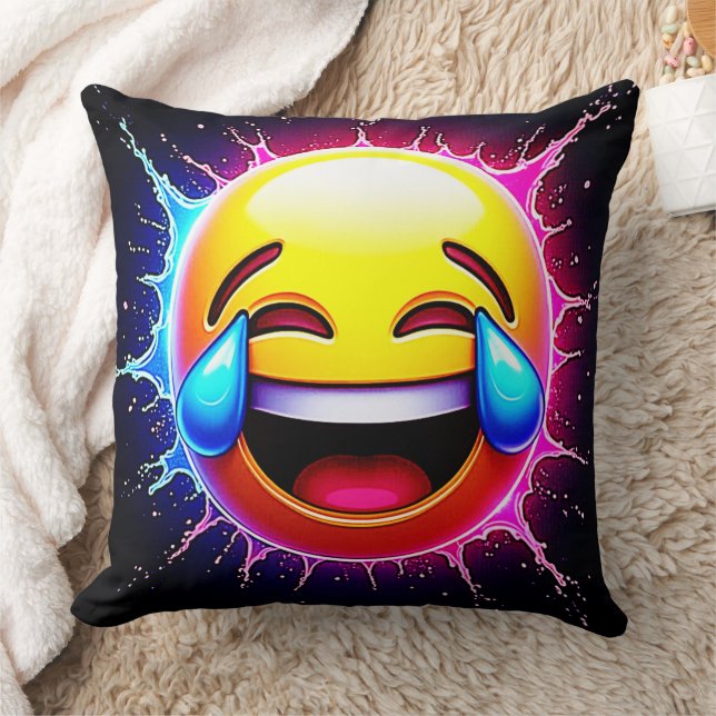 Almofada Joyful Splash: Laughing Emoji Art (Cobertor)
