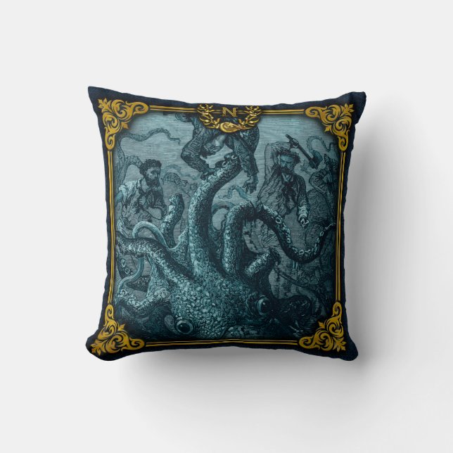 Almofada Jules Verne 20000 Leagues Travesseiro decorativo 3 (Frente)