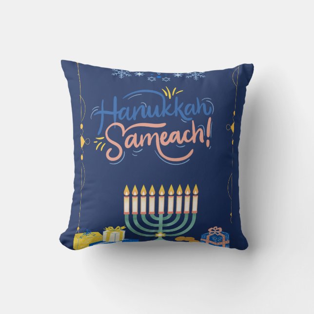 Almofada Junte-se a nós para uma Celebração Joyous Hanukkah (Frente)