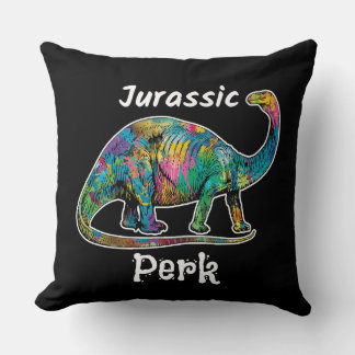 Almofada Jurassic Perk Colorido Dinossauro Preto
