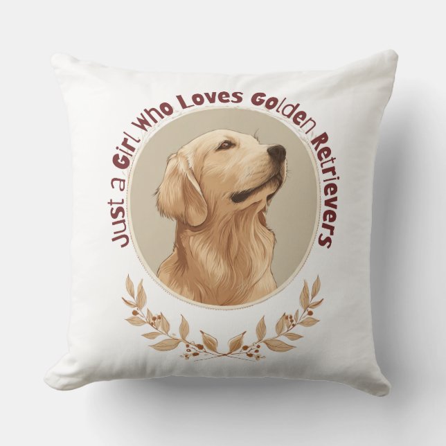Almofada Just a Girl Who Loves Golden Retrievers  (Frente)