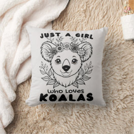 Almofada Just a Girl who Loves Koalas