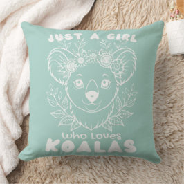 Almofada Just a Girl who Loves Koalas