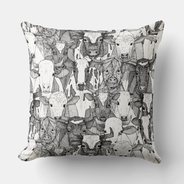 Almofada just ox black white (Frente)