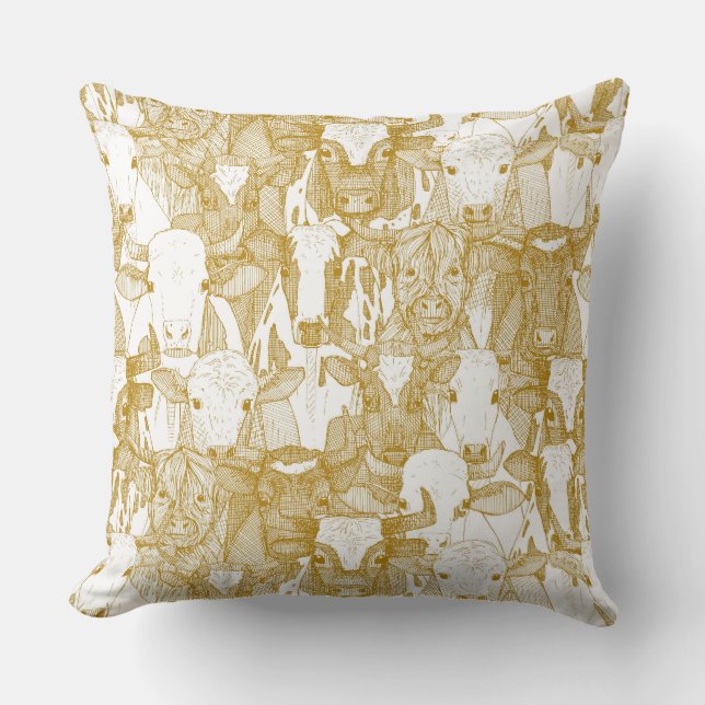 Almofada just ox classic gold white (Frente)