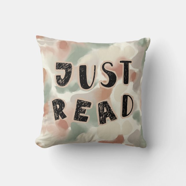 Almofada Just Read-Abstract Watercolor Book Pillow (Frente)
