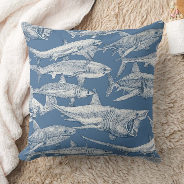 Almofada just sharks cobalt denim (Cobertor)