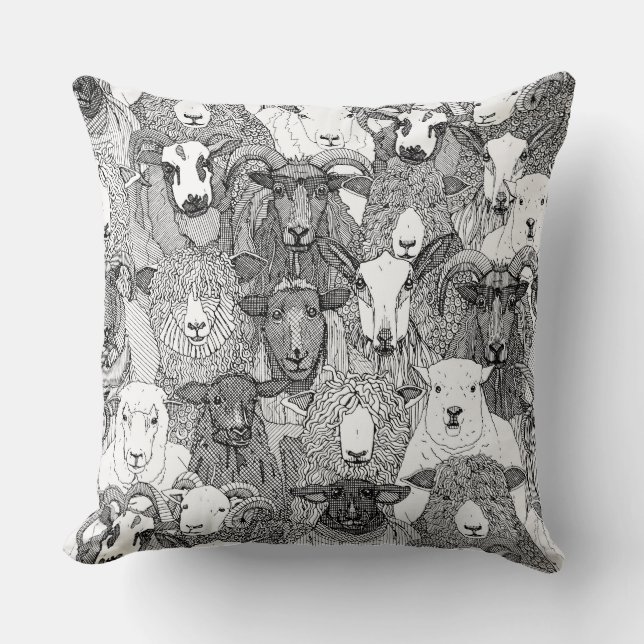 Almofada just sheep black white (Frente)