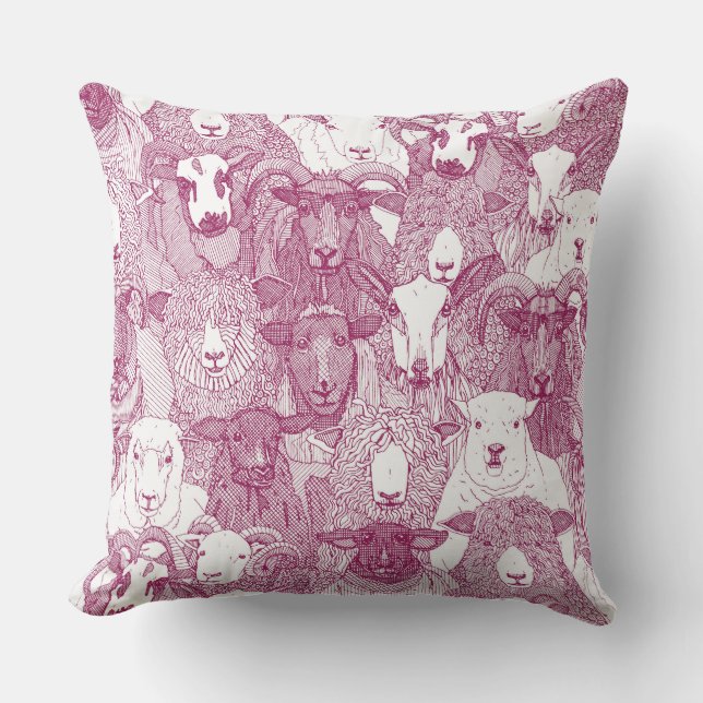 Almofada just sheep cherry white (Frente)