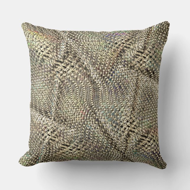 Almofada juta de abstrato com tom leve de ouro (Frente)