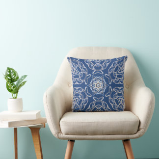 Almofada Kaleidoscope Azul brilhante, Branco, Estrela Solte