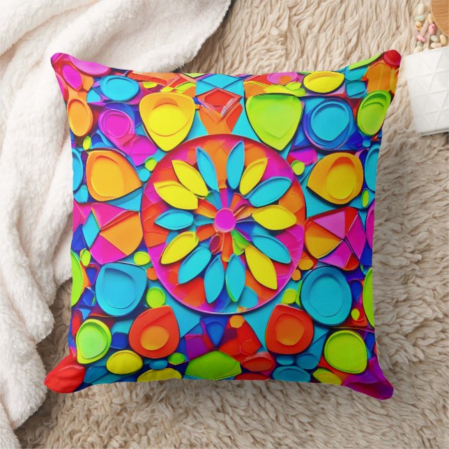 Almofada Kaleidoscope Sinfonia Trabalho de arte (Cobertor)