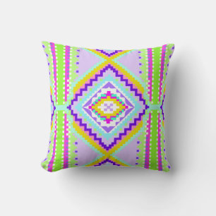 Almofada Kaleidoscópio de Sonhos Tribais Neon