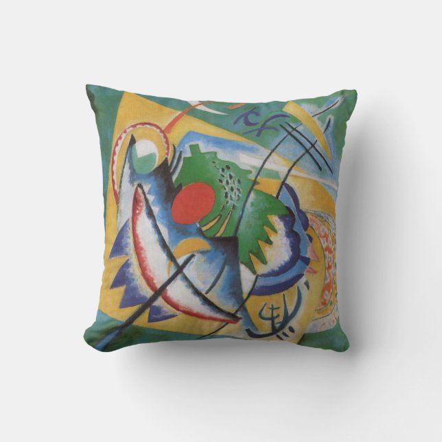 Almofada Kandinsky Abstrato 'Oval Red' Amarelo Verde (Frente)