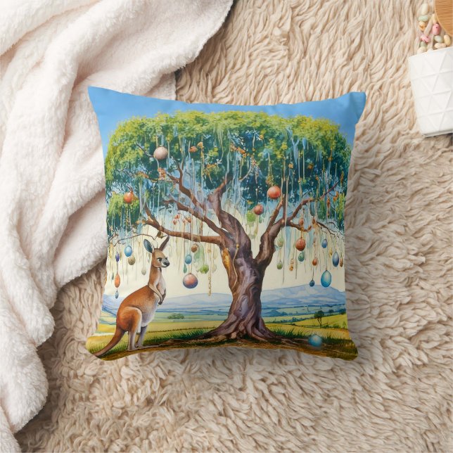 Almofada Kangaroo debaixo de uma árvore de natal (Cobertor)