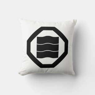Almofada Kanji em forma de onda para três em Oshiki