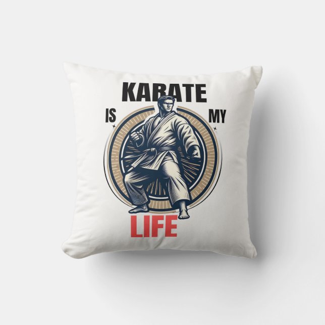 Almofada Karate é a minha vida - Karate Design (Frente)