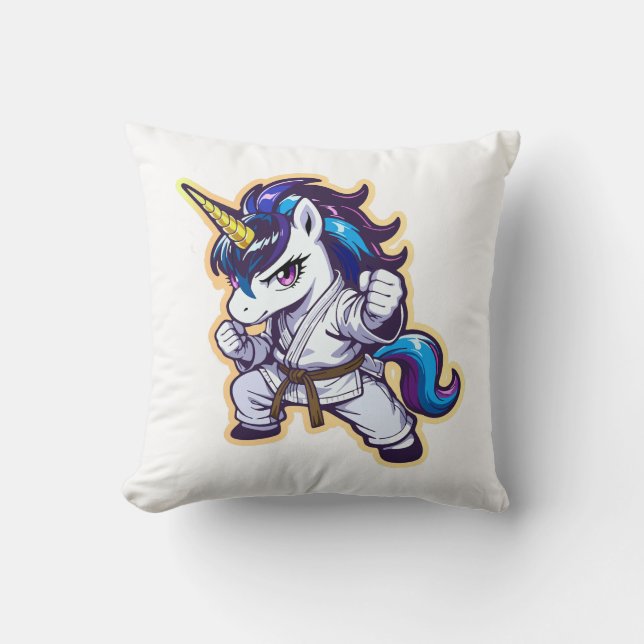 Almofada Karate Unicorn Brown Belt Fighter (Frente)