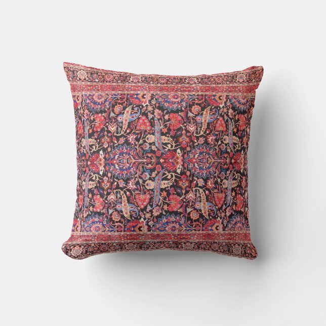 Almofada Kashan Poshti Impressão do Rug Persa Central (Frente)