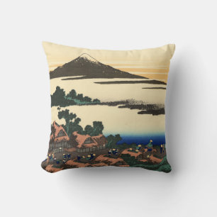 Almofada Katsushika Hokusai Dawn na província de Kai Poster