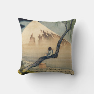 Almofada Katsushika Hokusai - Menino Vivendo o Monte Fuji