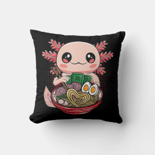 Almofada Kawaii Axolotl Comendo Ramen Nodles Anime Gift Gir