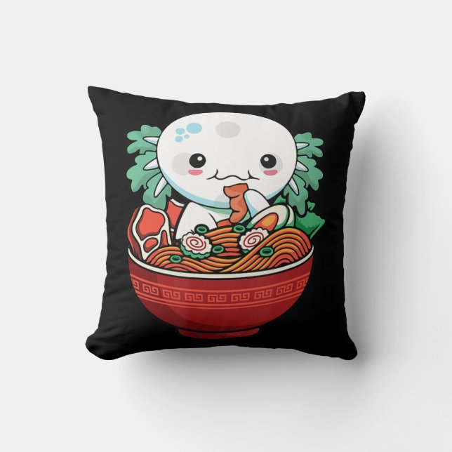 Almofada Kawaii Axolotl Ramen Japonês Anime Lover Teen Gir (Frente)