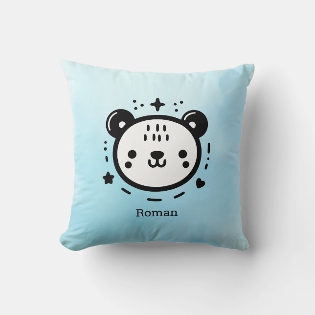 Almofada Kawaii Bonitinho Urso Face - Kawaii - Arte de Linh (Frente)