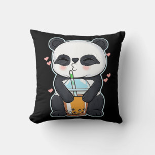 Almofada Kawaii Cute Anime Panda Boba Bubble Tea Otaku Men