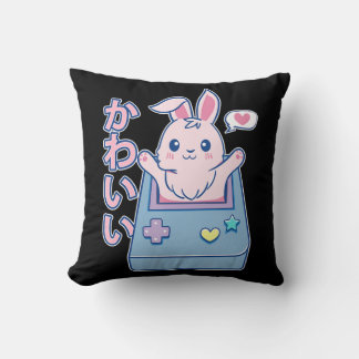 Almofada Kawaii Gamer Bunny - Rabbit Pastel Cute