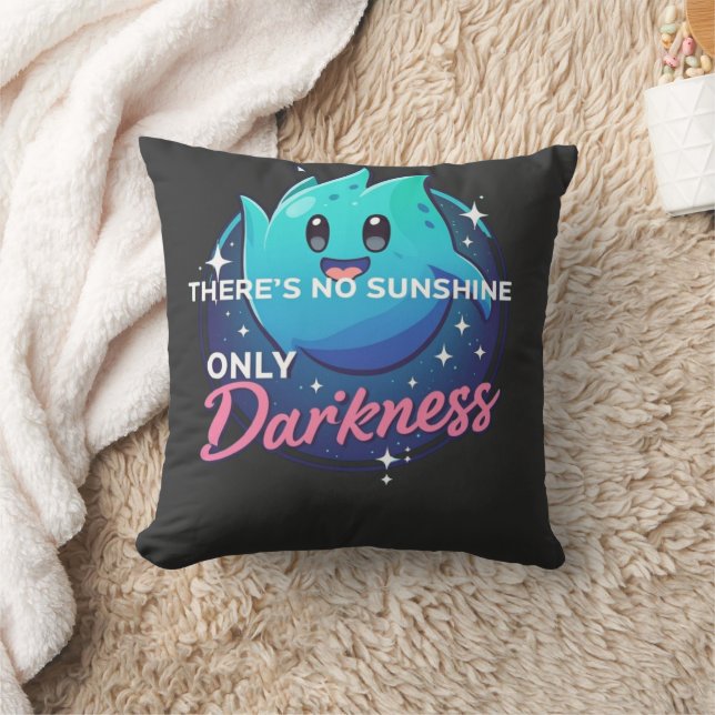 Almofada Kawaii Ghost No Sunshine Only Darkness Aesthetic (Cobertor)