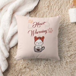 Almofada kawaii Heart warming love for cats